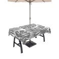 thumbnail image 1 of 52x70 Inch Outdoor Tablecloth with Umbrella Hole Zipper Rectangle Gray Monstera Rectangular Tablecloths Outside Waterproof Palm Tree Leaf Boho Botanical Tropical Patio Table Cloth Cover for Picnic, 1 of 8