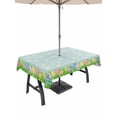 thumbnail image 1 of 52x70 Inch Outdoor Tablecloth with Umbrella Hole Zipper Rectangle Green Easter Rectangular Tablecloths Outside Waterproof Spring Floral Eggs Elegant Pastoral Wooden Patio Table Cover for Picnic Party, 1 of 8