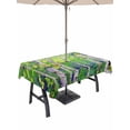 thumbnail image 1 of 52x70 Inch Outdoor Tablecloth with Umbrella Hole Zipper Rectangle Green Oil Painting Rectangular Tablecloths Outside Waterproof Modern Abstract Art Summer Tree Leaves Patio Table Cover for Picnic, 1 of 8