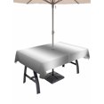 thumbnail image 1 of 52x70 Inch Outdoor Tablecloth with Umbrella Hole Zipper Rectangle Grey White Rectangular Tablecloths Outside Waterproof Gray Farmhouse Modern Rustic Patio Table Cloth Cover for Picnic Party, 1 of 8