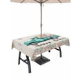 thumbnail image 1 of 52x70 Inch Outdoor Tablecloth with Umbrella Hole Zipper Rectangle Happy Easter Rectangular Tablecloths Outside Waterproof Spring Farmhouse Green Truck Eggs Bunny Patio Table Cover for Picnic Party, 1 of 8