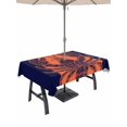 thumbnail image 1 of 52x70 Inch Outdoor Tablecloth with Umbrella Hole Zipper Rectangle Lobster Navy Blue Rectangular Tablecloths Outside Waterproof Boho Tropical Orange Stripe Summer Patio Table Cover for Picnic Party, 1 of 8