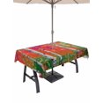 thumbnail image 1 of 52x70 Inch Outdoor Tablecloth with Umbrella Hole Zipper Rectangle Modern Oil Painting Rectangular Tablecloths Outside Waterproof Summer Botanical Red Green Patio Table Cloth Cover for Picnic Party, 1 of 8