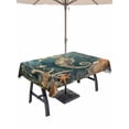 thumbnail image 1 of 52x70 Inch Outdoor Tablecloth with Umbrella Hole Zipper Rectangle Ocean Seahorse Green Rectangular Tablecloths Outside Waterproof Coastal Vintage Starfish Coral Patio Table Cover for Picnic Party, 1 of 8