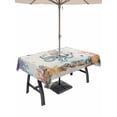 thumbnail image 1 of 52x70 Inch Outdoor Tablecloth with Umbrella Hole Zipper Rectangle Octopus Coastal Rectangular Tablecloths Outside Waterproof Summer Nautical Starfish Coral Beige Patio Table Cover for Picnic Party, 1 of 8