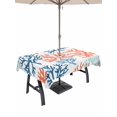 thumbnail image 1 of 52x70 Inch Outdoor Tablecloth with Umbrella Hole Zipper Rectangle Orange Blue Coral Rectangular Tablecloths Outside Waterproof Green Gradient Coastal Ocean Color Patio Table Cover for Picnic Party, 1 of 8