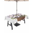 thumbnail image 1 of 52x70 Inch Outdoor Tablecloth with Umbrella Hole Zipper Rectangle Pastoral Floral Rectangular Tablecloths Outside Waterproof Spring Meadow Blooms Botanical Patio Table Cloth Cover for Picnic Party, 1 of 8