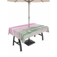 thumbnail image 1 of 52x70 Inch Outdoor Tablecloth with Umbrella Hole Zipper Rectangle Pink Green Ombre Rectangular Tablecloths Outside Waterproof Abstract Modern Art Fluid Striped Patio Table Cover for Picnic Party, 1 of 8