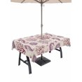 thumbnail image 1 of 52x70 Inch Outdoor Tablecloth with Umbrella Hole Zipper Rectangle Pink Rustic Coastal Rectangular Tablecloths Outside Waterproof Nautical Ocean Seahorse Coral Shell Patio Table Cloth Cover for Picnic, 1 of 8