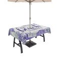 thumbnail image 1 of 52x70 Inch Outdoor Tablecloth with Umbrella Hole Zipper Rectangle Purple Beach Coastal Rectangular Tablecloths Outside Waterproof Summer Starfish Shell Coral Patio Table Cloth Cover for Picnic Party, 1 of 8