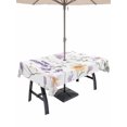 thumbnail image 1 of 52x70 Inch Outdoor Tablecloth with Umbrella Hole Zipper Rectangle Purple Yellow Flowers Rectangular Tablecloths Outside Waterproof Spring Pastoral Botanical Floral Patio Table Cover for Picnic Party, 1 of 8