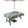 thumbnail image 1 of 52x70 Inch Outdoor Tablecloth with Umbrella Hole Zipper Rectangle Spring Floral Rectangular Tablecloths Outside Waterproof Modern Oil Painting Pastoral Flower Green White Patio Table Cover for Picnic, 1 of 8