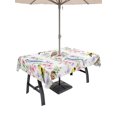thumbnail image 1 of 52x70 Inch Outdoor Tablecloth with Umbrella Hole Zipper Rectangle Spring Floral Rectangular Tablecloths Waterproof Farmhouse Flowers Birds Botanical Watercolor Patio Table Cloth Cover for Picnic, 1 of 8