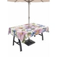 thumbnail image 1 of 52x70 Inch Outdoor Tablecloth with Umbrella Hole Zipper Rectangle Spring Flowers Rectangular Tablecloths Outside Waterproof Watercolor Floral Dragonflies Vintage Patio Table Cover for Picnic Party, 1 of 8