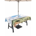 thumbnail image 1 of 52x70 Inch Outdoor Tablecloth with Umbrella Hole Zipper Rectangle Spring Grassland Rectangular Tablecloths Outside Waterproof Nature Blue Sky Mountain Scenery Patio Table Cloth Cover for Picnic Party, 1 of 8