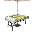 thumbnail image 1 of 52x70 Inch Outdoor Tablecloth with Umbrella Hole Zipper Rectangle Summer Lemon Rectangular Tablecloths Outside Waterproof Black Plaid Fruits Floral Botanical Patio Table Cloth Cover for Picnic Party, 1 of 8