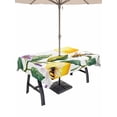 thumbnail image 1 of 52x70 Inch Outdoor Tablecloth with Umbrella Hole Zipper Rectangle Summer Lemon Rectangular Tablecloths Outside Waterproof Purple Spring Floral Bee Botanical Patio Table Cloth Cover for Picnic Party, 1 of 8