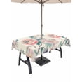 thumbnail image 1 of 52x70 Inch Outdoor Tablecloth with Umbrella Hole Zipper Rectangle Vintage Floral Rectangular Tablecloths Outside Waterproof Watercolor Farmhouse Botanical Flowers Patio Table Cover for Picnic Party, 1 of 8
