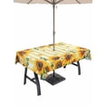 thumbnail image 1 of 52x70 Inch Outdoor Tablecloth with Umbrella Hole Zipper Rectangle Yellow Sunflower Rectangular Tablecloths Outside Waterproof Spring Floral Striped Farmhouse Patio Table Cloth Cover for Picnic Party, 1 of 8