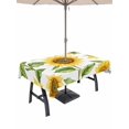 thumbnail image 1 of 52x70 Inch Outdoor Tablecloth with Umbrella Hole Zipper Rectangle Yellow Sunflowers Rectangular Tablecloths Outside Waterproof Summer Spring Country Flowers Patio Table Cloth Cover for Picnic Party, 1 of 8