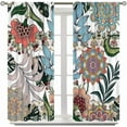 thumbnail image 1 of 52x84 inch Boho Floral Curtains Rustic Bohemian Flower Colorful Mandala Plants Spring Window Drapes Treatment Fabric Decor(2 Pcs), 1 of 5