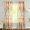 thumbnail image 1 of VOGOL 52x84inch Orange Curtains, Room Darkening Drapes for Bedroom, Linen Textured Geometric Pattern, Grommet, 1 of 7