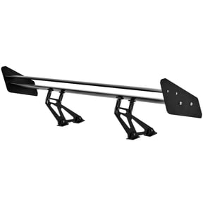 Black GT Racing Spoiler 53.1" - Universal Aluminum Rear Wing with Dual Deck, Fits BGW/JDM Style Drift Cars