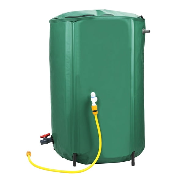 53/100 Gallon Rain Barrel Water Collection System, Collapsible Portable Water Storage Tank, Rainwater Collector with Filter, Faucet with Switch