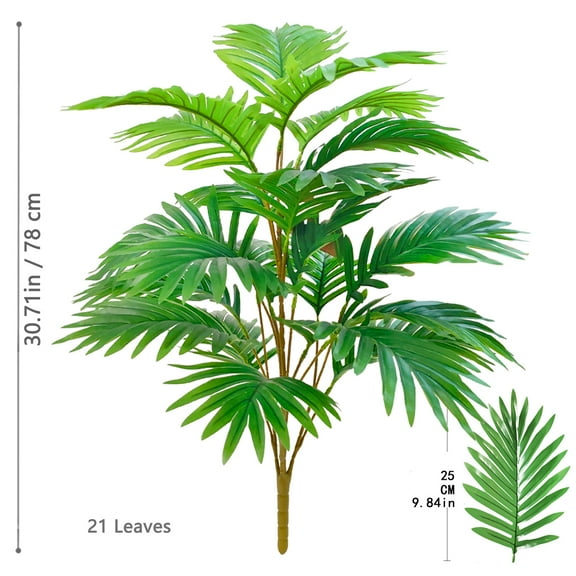 53-123cm Artificial Palm Tree Tropical Fake Plant Green Plastic Palm Leaf Branches Suitable for Home Garden Decoration