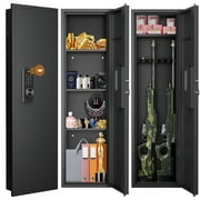 53.15" Wall Safe Between the Studs, Hidden Gun Safe with Dual Alarm System and Silent Mode, Wall Gun Safe with 3 Adjustable Shelves, Magnetic Slot and Key Hook