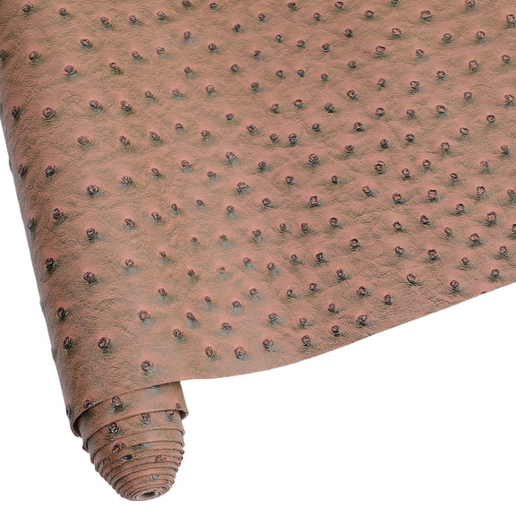 53.15 x 11.81 Inch Ostrich PU Leather Vinyl Roll Solid Embossed Textured Sheet Waterproof Fabric Soft Microfiber Leather Sheet
