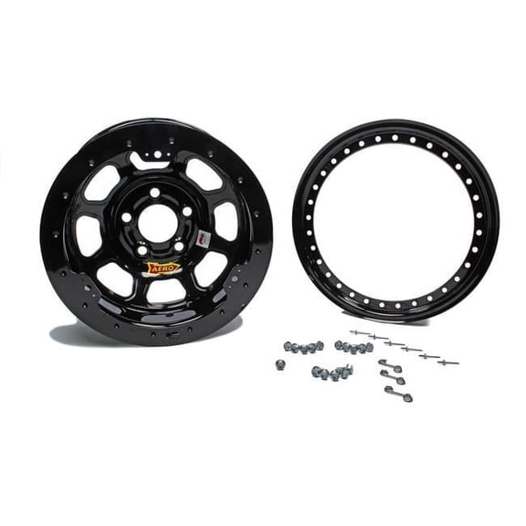 53-185020-BLKRING 53 Series 2 in. Backspace Roll Formed Beadlock Wheel, Black - 15 x 8 in.