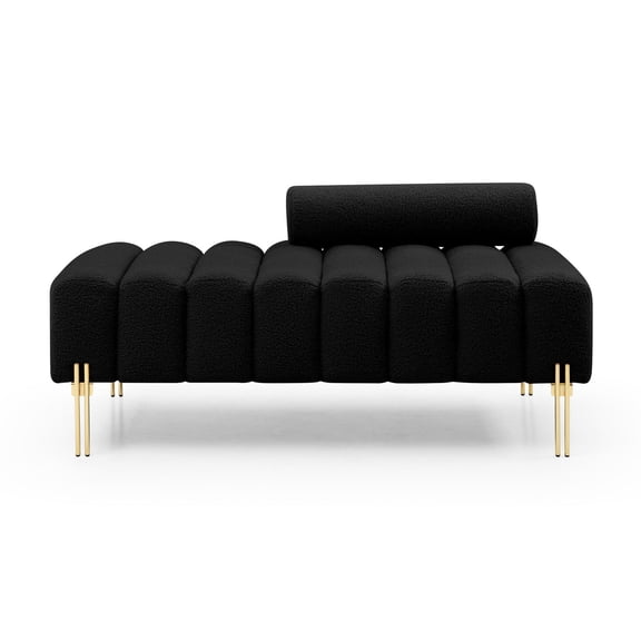 53.2" Wide Fuzzy Bench for Bedroom and Hallway / Skin - Friendly and Stable Use