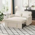 thumbnail image 1 of 53" 3-in-1 Convertible Sofa Bed, Pull Out Sofa Bed with 2 Pillows, 6 Adjustable Backrest, Loveseat Sofa Couch for Living Room, Apartment. Linen-Beige, 1 of 9