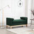 thumbnail image 1 of 53.5" Inch Elegant Upholstered Ottoman Bench, Ottoman with Wood Legs & Bolster Pillows for Entryway, Bedroom, Living Room,  Green, 1 of 6