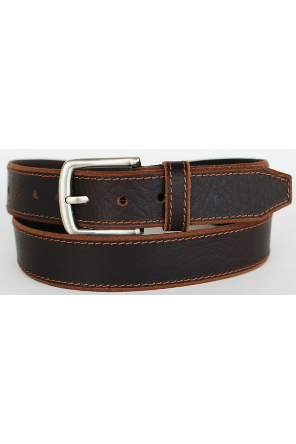 53-54 Handmade Heavy Duty Men's Dress Casual Cow Leather Belt Brown 2630RS