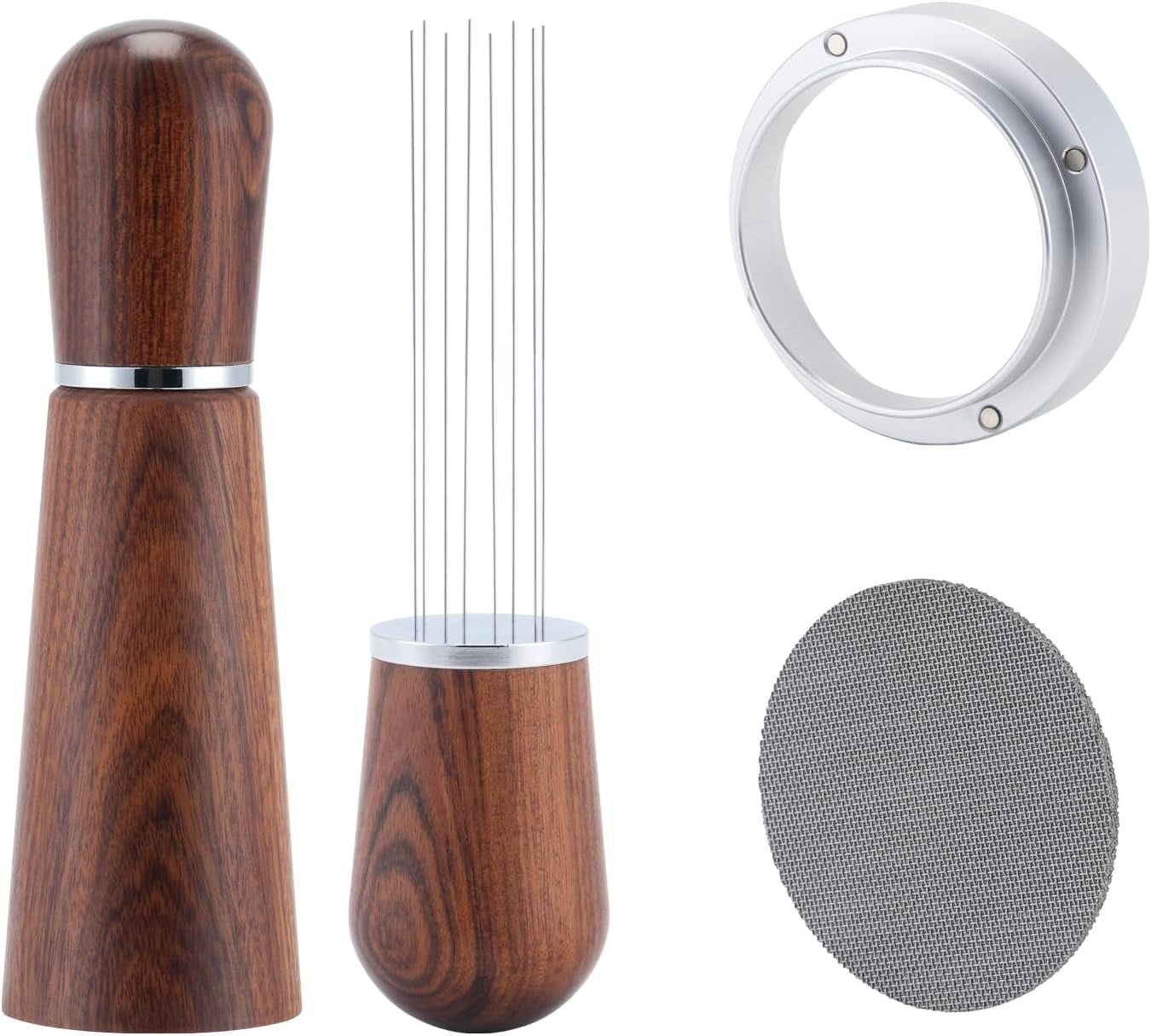 GdHaHSP Espresso Tools Kit - 7 Needle WDT Tool With Magnetic Dosing Funnel & Puck Screen Set