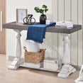 thumbnail image 1 of 53.6-Inch Side Table, Farmhouse Console Table, Spacious Tabletop & Sturdy Pedestal Legs, Entryway Table Sofa Table for Living Room Hall Dining Room (Antique Gray+White), 1 of 8