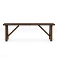thumbnail image 1 of 53.875 Inch Rustic Walnut Finish Live Edge Solid Wood Dining Bench, Distressed Rubberwood Bench with Angled A-Frame Legs for Farmhouse Dining Room Entryway, 1 of 10