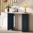 thumbnail image 1 of 53.9" Modern Console Table with Oval Marble Top, Rustic Couch Table Behind Sofa for Living Room, Entryway, Hallway, Foyer, Navy, 1 of 18