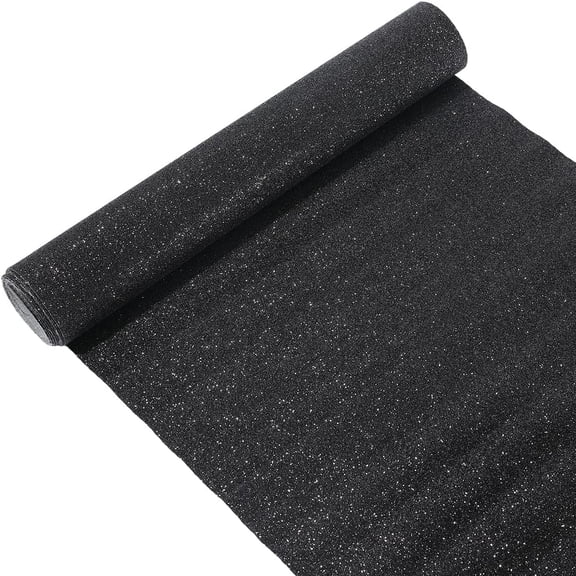 53.9411.81 Inch Sparkle Glitter PU Leather Rolls Solid Fabric Sheets Sparkly Superfine Shiny PU Leather Rolls for DIY Crafts Patchwork Wedding Sewing Making Earrings Decorations (Black)