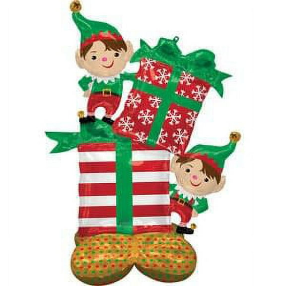 53" Airloonz Elf Elves Presents Holiday Christmas Party Air Filled Balloon