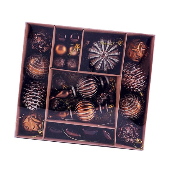 53 Count Christmas Baubles Hanging Ornaments Pinecone Ball Lightweight PP Material for Home Party Decor