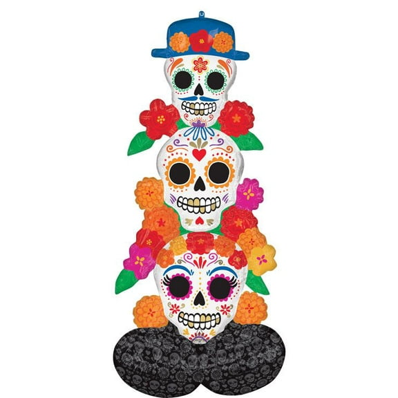 53" Day of The Dead Da de Los Muertos Sugar Skulls Halloween Decoration Display Airloonz Air Fill Only