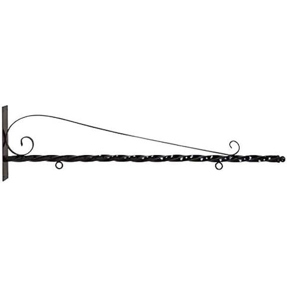 53" Deluxe Heavy Duty Scroll Bracket, Black Steel, Wall Mount$$Other