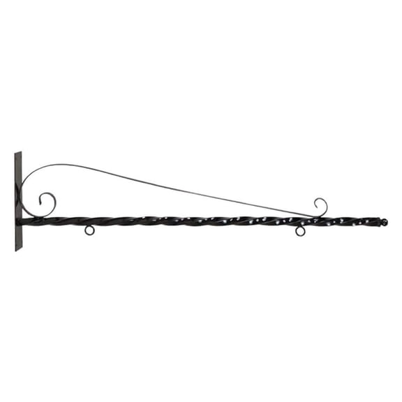 53" Deluxe Heavy Duty Scroll Bracket, Black Steel, Wall Mount
