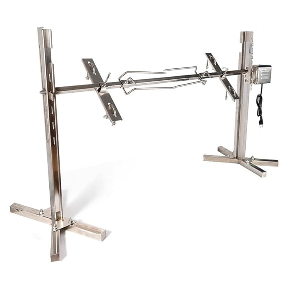 53" Electric Rotisserie BBQ Grill Spit Picnic Outdoor Camping Roaster Grill Stand