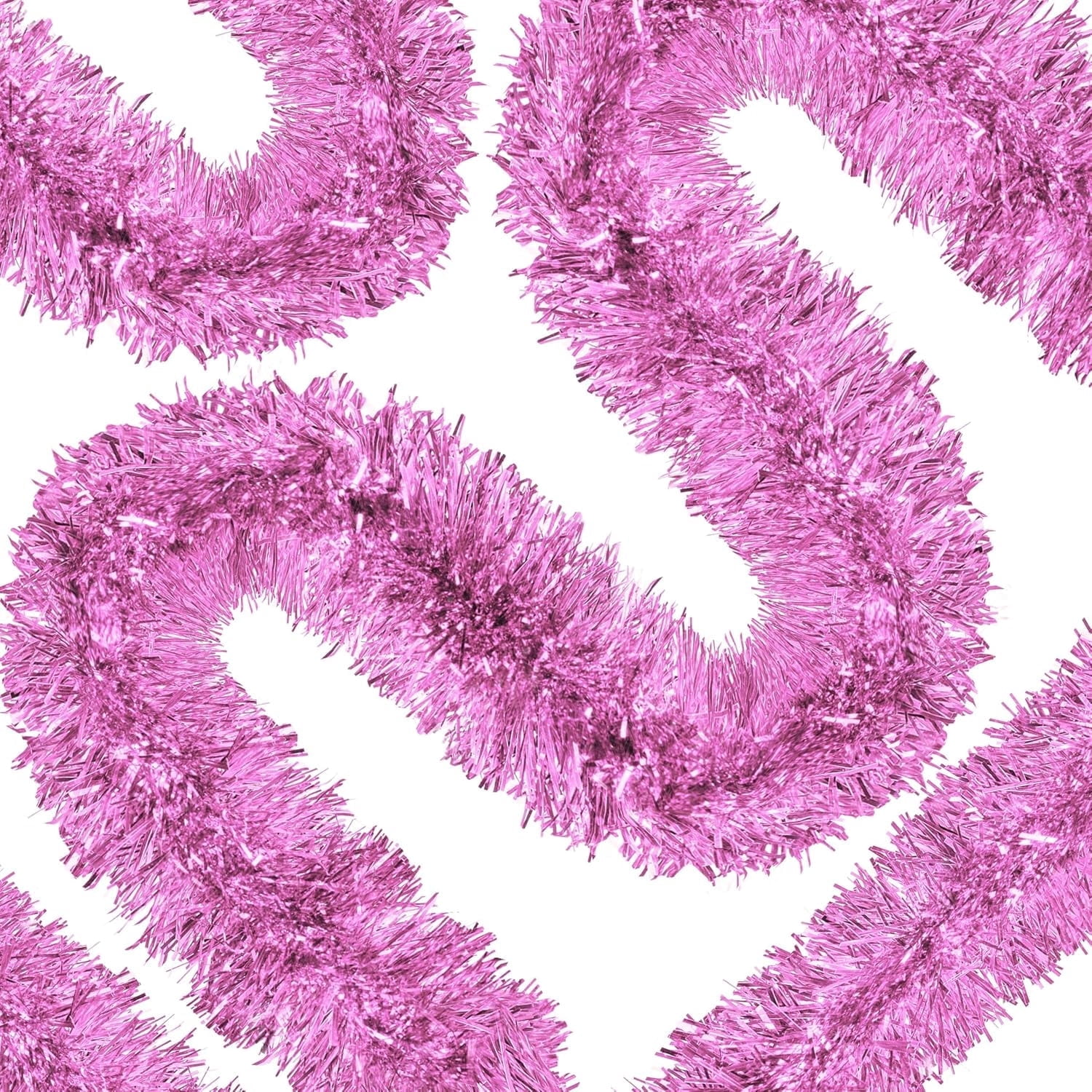 53 Ft Christmas Tinsel Garland Pink Thick Tinsel Garland Xmas Tree ...