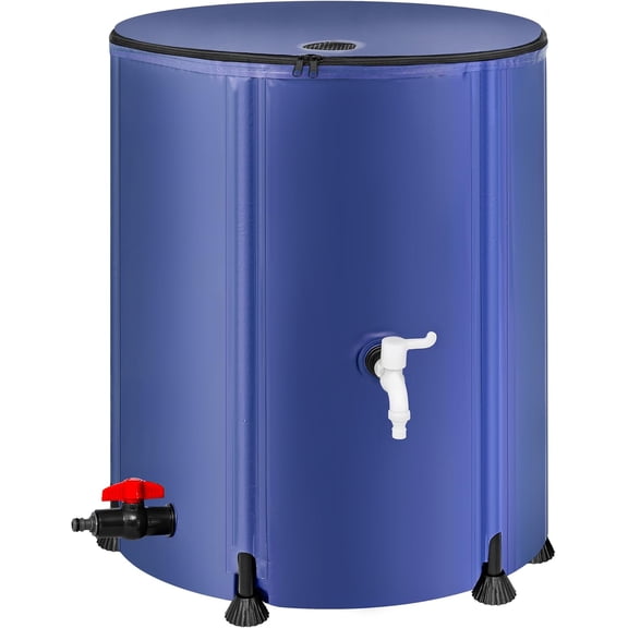 53 Gallon Portable Rainwater Collect System Water Tank – Collapsible Rain Barrel Water Storage Containers to Collect Rainwater from Gutter Downspout, Water Catcher with Spigots, Filter & Overflow Kit