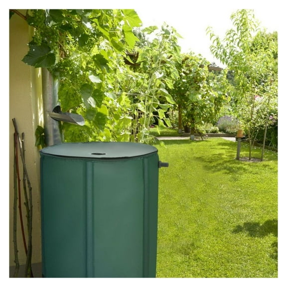 53 Gallon Rain Barrel, Portable Collapsible Water Collector for Garden & Lawn - PVC Frame, Green - Water Conservation Equipment